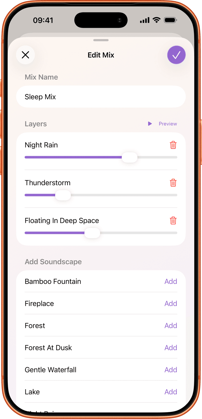 Bloom sleep soundscape list